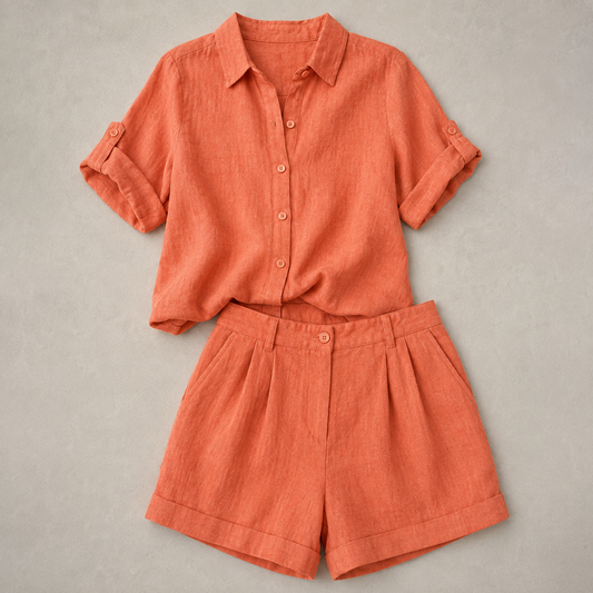 Lässiges Leinen-Sommer-Set - Orange