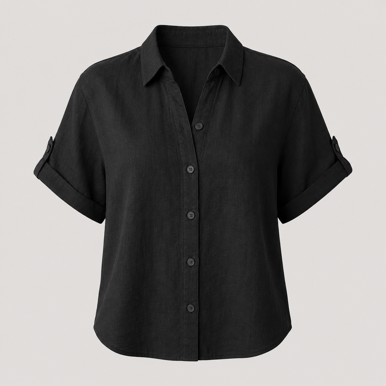 Lässiges Leinen-Sommer-Set - Schwarz